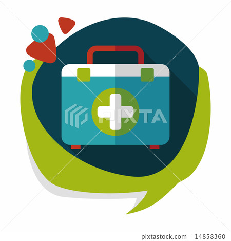 first aid kit flat icon with long shadow,eps10 14858360