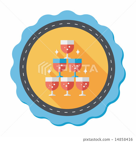 wedding champagne flat icon with long shadow,eps10 wedding champagne flat icon with long shadow,eps10 14858416