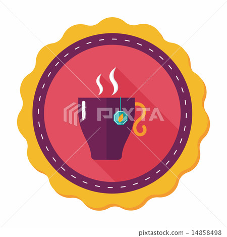 hot tea flat icon with long shadow,eps10 hot tea flat icon with long shadow,eps10 14858498