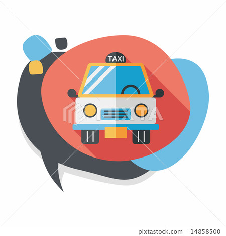 Transportation taxi flat icon with long shadow,eps10 Transportation taxi flat icon with long shadow,eps10 14858500