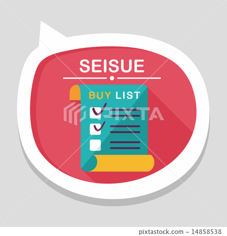 shopping list flat icon with long shadow,eps10 14858538