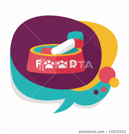 Pet dog food flat icon with long shadow,eps10 14858583