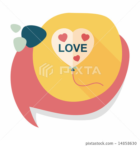 love balloons flat icon with long shadow,eps10 - Stock Illustration ...