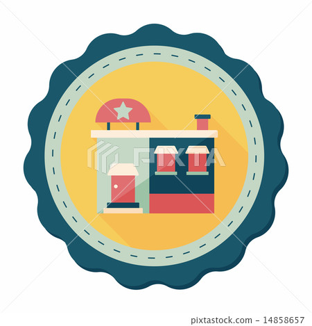 Building factory flat icon with long shadow,eps10 14858657