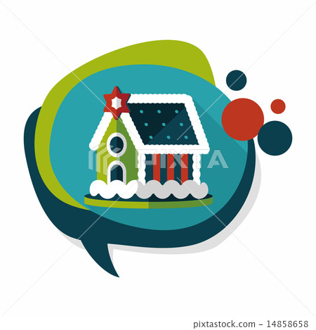 Gingerbread house flat icon with long shadow,eps10 Gingerbread house flat icon with long shadow,eps10 14858658