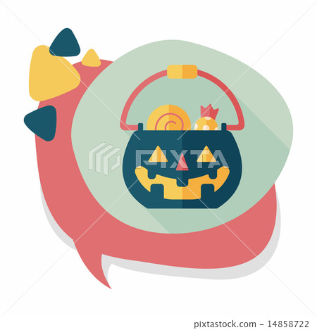 Halloween pumpkin shaped box flat icon with long shadow, eps10 Halloween pumpkin shaped box flat icon with long shadow, eps10 14858722