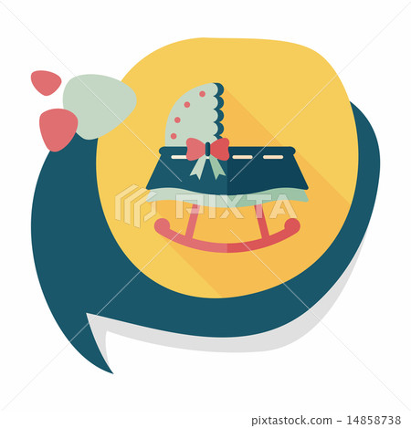 baby cradle bed flat icon with long shadow,eps10 baby cradle bed flat icon with long shadow,eps10 14858738