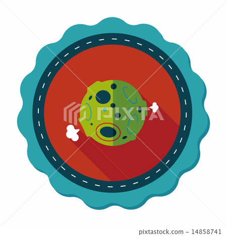 Space planet flat icon with long shadow,eps10 14858741