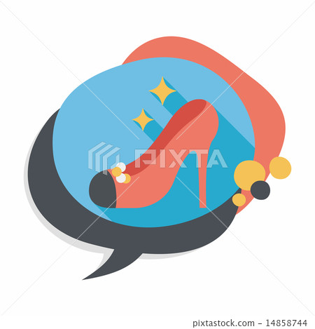 Wedding high-heeled shoes flat icon with long shadow,eps10 Wedding high-heeled shoes flat icon with long shadow,eps10 14858744