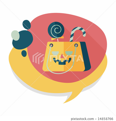 Halloween shopping bag flat icon with long shadow,eps10 14858766