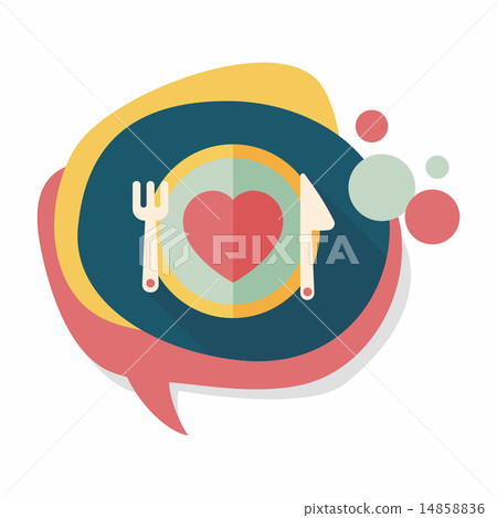 Valentine's Day flat icon with long shadow,eps10 14858836