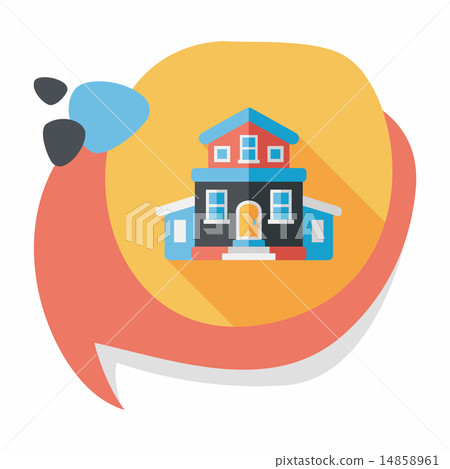 Building house flat icon with long shadow,eps10 14858961