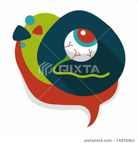 Halloween eyeball flat icon with long shadow,eps10 14858962