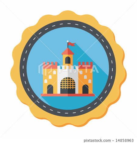 Building castle flat icon with long shadow,eps10 Building castle flat icon with long shadow,eps10 14858963