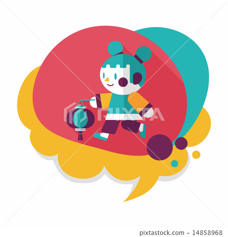 Chinese New Year girl flat icon with long shadow,eps10 Chinese New Year girl flat icon with long shadow,eps10 14858968