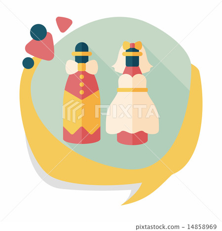 wedding couple flat icon with long shadow,eps10 14858969