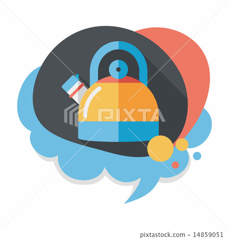 kitchenware tea pot flat icon with long shadow,eps10 14859051