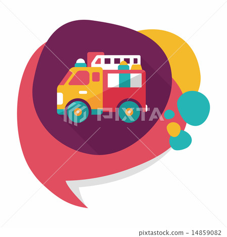 Transportation Fire truck flat icon with long shadow,eps10 14859082