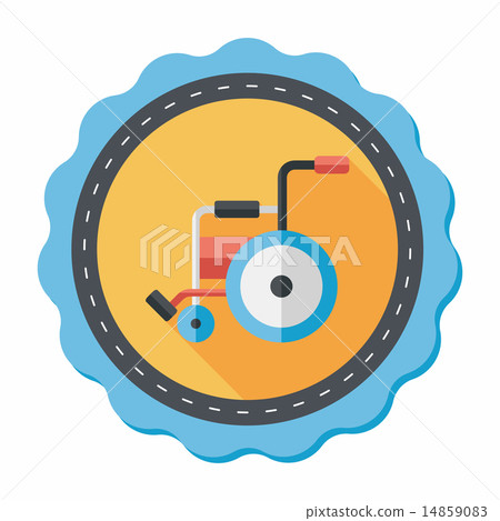 Wheelchair flat icon with long shadow,eps10 14859083