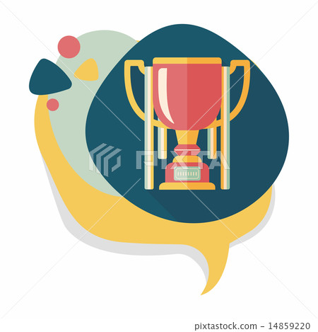 trophy cup flat icon with long shadow,eps10 14859220