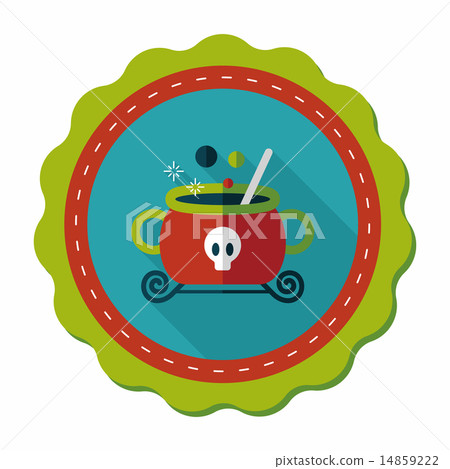 witches cauldron flat icon with long shadow,eps10 witches cauldron flat icon with long shadow,eps10 14859222