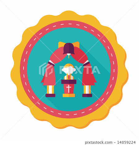 wedding ceremony flat icon with long shadow,eps10 14859224