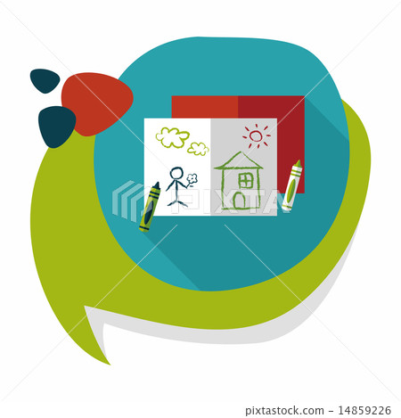 crayons flat icon with long shadow,eps10 crayons flat icon with long shadow,eps10 14859226