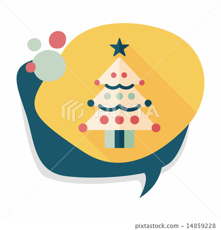 Christmas tree flat icon with long shadow, eps10 Christmas tree flat icon with long shadow, eps10 14859228