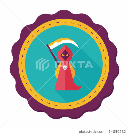 Grim Reaper flat icon with long shadow,eps10 Grim Reaper flat icon with long shadow,eps10 14859282