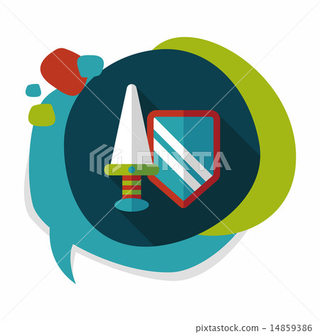 Sword and Shield flat icon with long shadow,eps 10 Sword and Shield flat icon with long shadow,eps 10 14859386