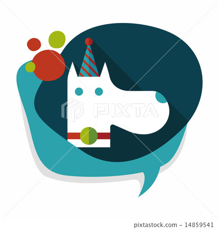 dog birthday flat icon with long shadow,eps10 14859541