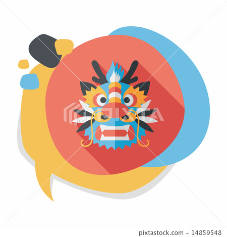 Chinese New Year flat icon with long shadow,eps10,The dragon and Chinese New Year flat icon with long shadow,eps10,The dragon and 14859548