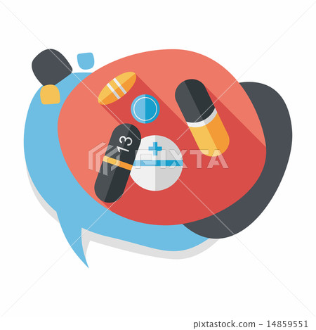 Pills flat icon with long shadow,eps10 Pills flat icon with long shadow,eps10 14859551