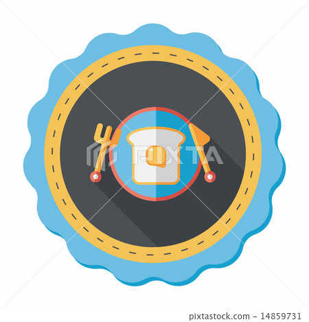 breakfast toast flat icon with long shadow,eps10 breakfast toast flat icon with long shadow,eps10 14859731