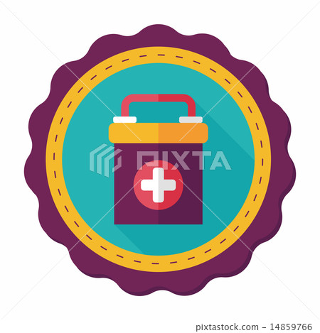 first aid kit flat icon with long shadow,eps10 14859766