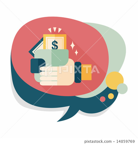 shopping wallet flat icon with long shadow,eps10 14859769
