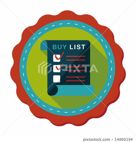 shopping list flat icon with long shadow,eps10 14860194