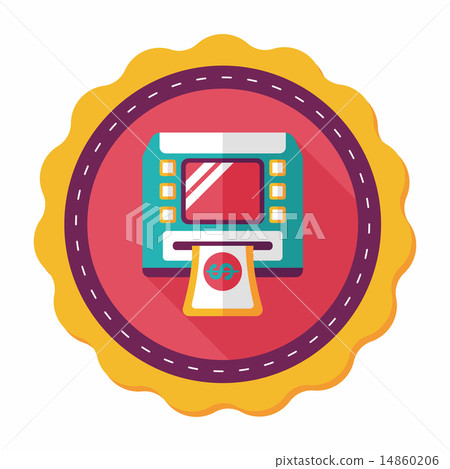 ATM flat icon with long shadow,eps10 ATM flat icon with long shadow,eps10 14860206