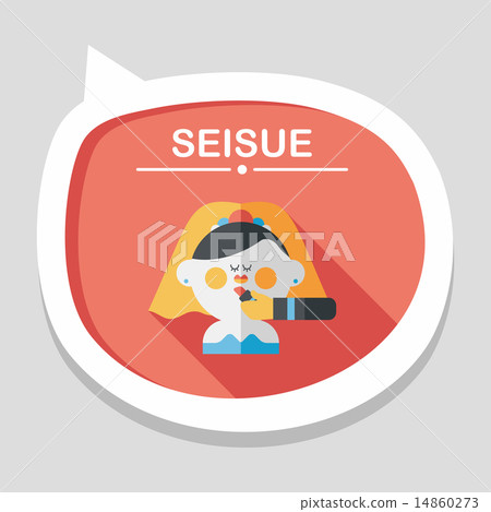wedding bride flat icon with long shadow,eps10 14860273