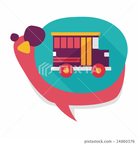 Transportation school bus flat icon with long shadow,eps10 14860376