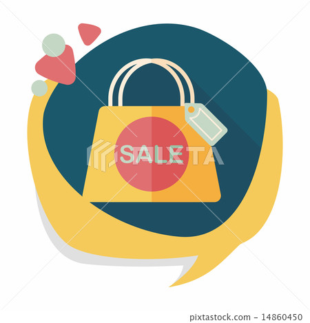 shopping paper bag flat icon with long... - Stock Illustration ...
