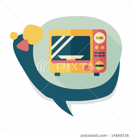 Kitchenware microwave oven flat icon with long shadow, eps10 14860536