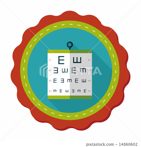 eye test chart flat icon with long shadow,eps10 eye test chart flat icon with long shadow,eps10 14860602