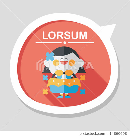 wedding flower girl flat icon with long shadow,eps10 14860698