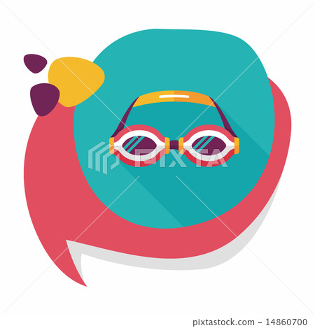 swimming goggles flat icon with long shadow,eps10 14860700