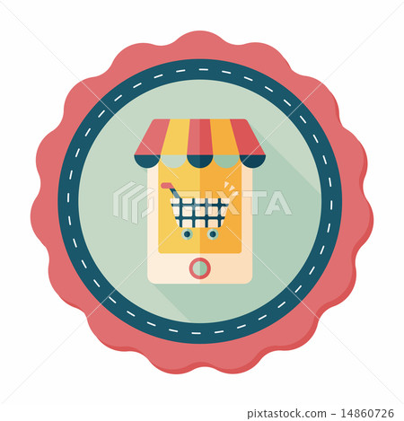 shopping store flat icon with long shadow,eps10 14860726