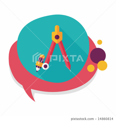 Compass Pencil flat icon with long shadow,eps10 Compass Pencil flat icon with long shadow,eps10 14860814