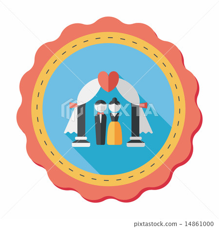 wedding ceremony flat icon with long shadow,eps10 - Stock Illustration ...