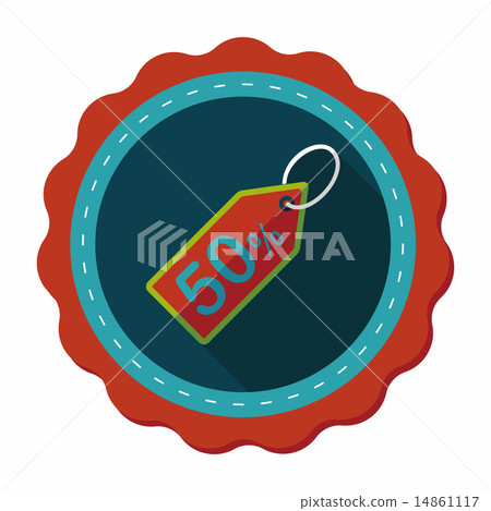 shopping sale price tag flat icon with long shadow,eps10 14861117