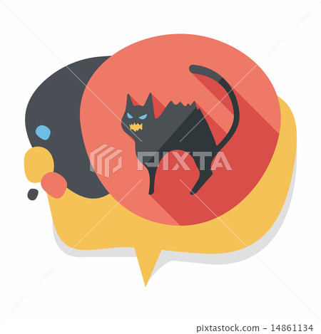 Evil cat flat icon with long shadow,eps10 Evil cat flat icon with long shadow,eps10 14861134